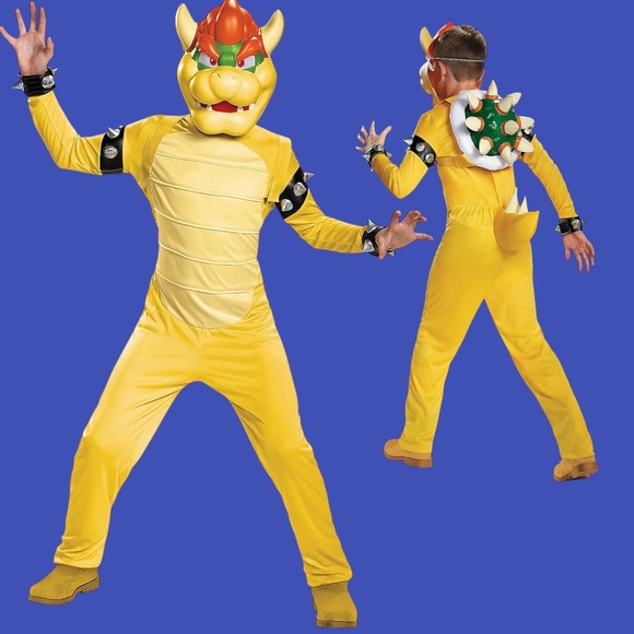Child's Nintendo Super Mario BOWSER Costume Size Large (10/12)  Inflatable Shell - Picture 2 of 8